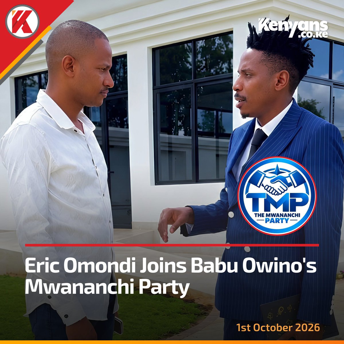 Kenyans's tweet photo. Eric Omondi joins Babu Owino's Mwananchi Party https://t.co/Ksn8XKp75f