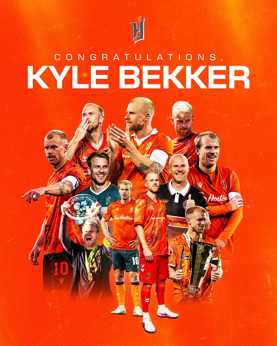 ForgeFCHamilton's tweet photo. Great players come and go, but legends live forever.

8 Seasons
4x CPL Champion
3x CPL Shield Winner
2020 Player of The Year

From the very beginning, Kyle Bekker has been the heartbeat of Forge FC and one of the Canadian Premier League’s most respected players.

Today, we celebrate his career, reflect on his impact, and honour his unforgettable legacy.

Thank you, Kyle.🧡