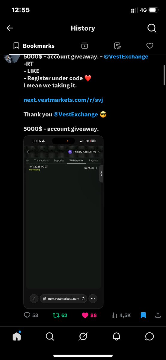 fvg_ttoott's tweet photo. @svjroadstaar @VestExchange Just applied your code SVJ🤝 

Registered and ready. 
Thanks for the opportunity, let's take it all💰 https://t.co/LWgD67z1zg
