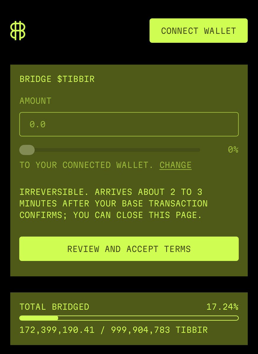 Altcoinist's tweet photo. ONLY USE THE OFFICIAL BRIDGE

Bridge: $TIBBIR Base -> Robinhood

Link: Pinned post of @ribbita2012 

Tech: @chainlink CCIP, by far the best solution on the market. well done.

OcTibbir loading... 👀 https://t.co/gCqvQQX9HK