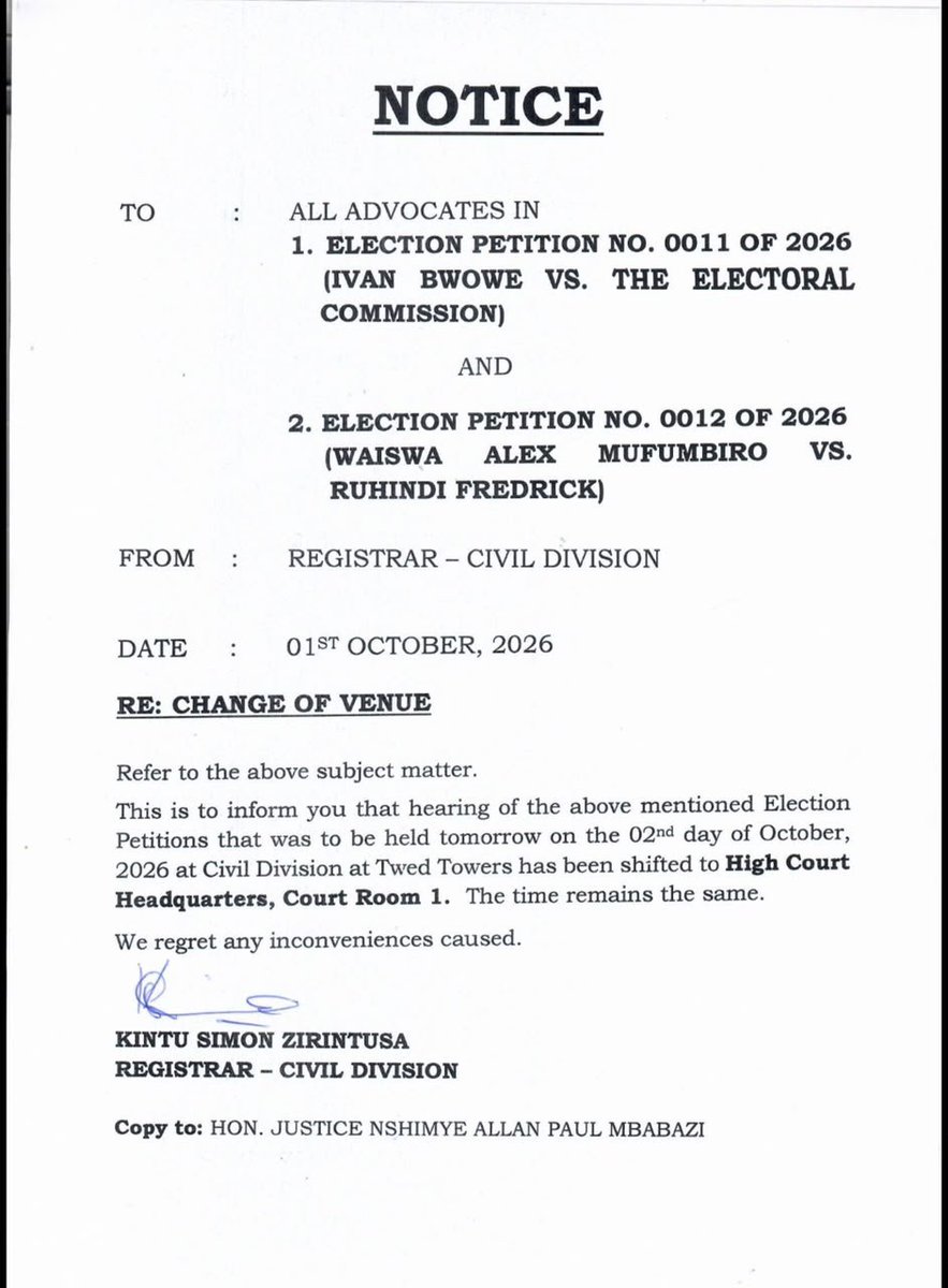 AMufumbiro's tweet photo. Nakawa and Uganda, the struggle continues. 
Our petition is tomorrow, High Court Headquarters, Court Room 1. Come. We will not surrender our freedom.
#muzeyiTeyawangula 
#NUPEveryWhere 
#FreeAllPoliticalPrisonersInUganda 
##nakawaeast https://t.co/y2JWtfVJ1p