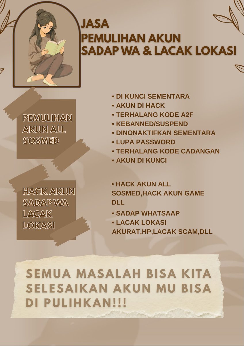 taxoyakie's tweet photo. recovery &amp; delete account media sosial

jasa pemulihan akun
- instagram, whatsapp, x, gmail, tele, youtube, google, data data, game, steam, lain sebagainya

hapus akun
- facebook, tiktok, line, get contact sadap wa, lacak lokasi, hack akun

 fsr?📲whatsapp di bio! https://t.co/irugdAIClO