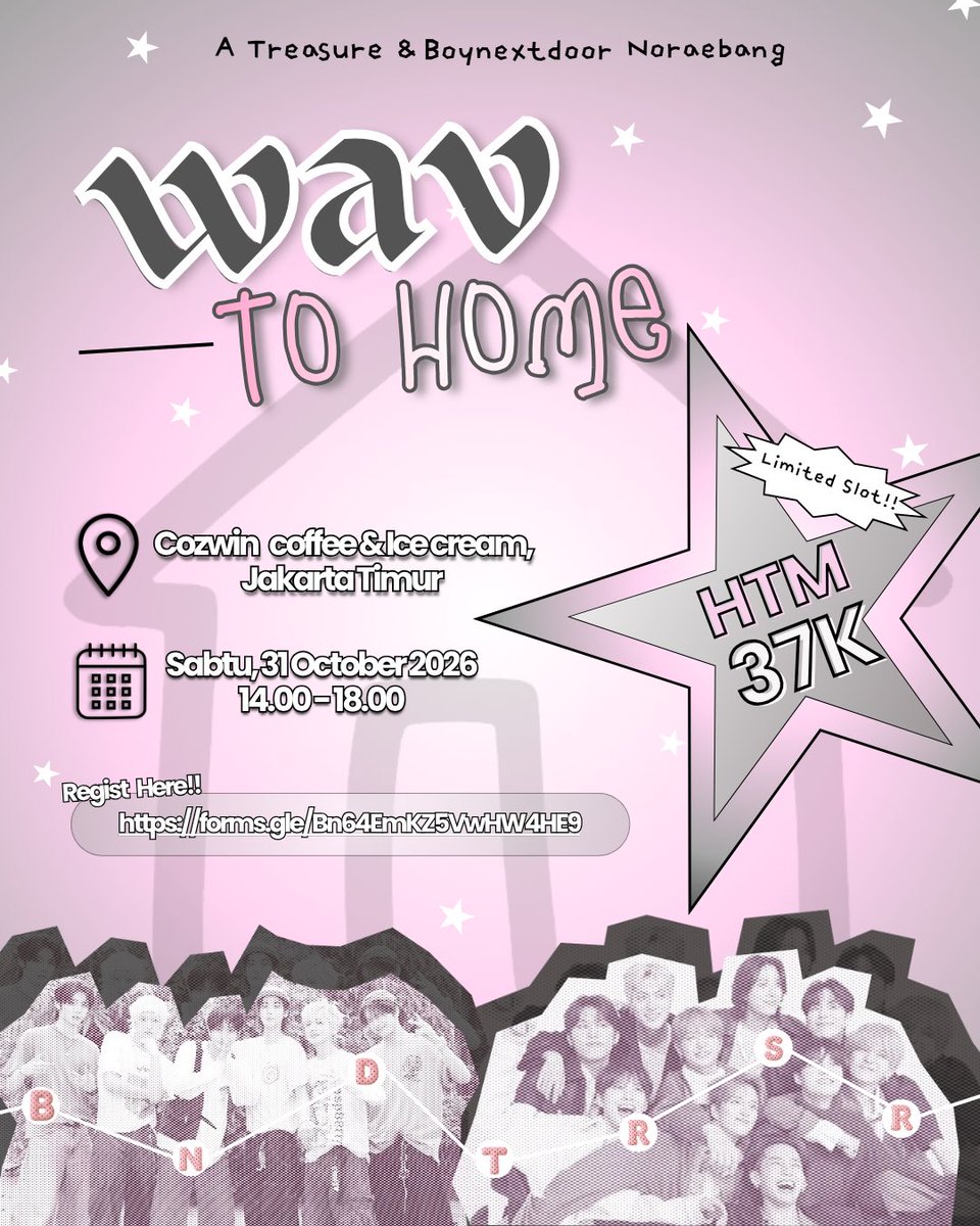 tanaberuto_'s tweet photo. ~ Wav To Homeย โ ~โ โช
A TREASURE BOYNEXTDOOR Noraebang!
Save the date :
๐
: 31 October 2026
๐: Cozwin Coffeeshop, Jakarta Timur
๐ธ: 37.000
RSVP opens Saturday 03 October 2026 at 19.00 WIB
๐ https://t.co/65jiP9SG3B
#WavToHome #Teudoor #TREASURE #BOYNEXTDOOR https://t.co/MYXdWTnSKr