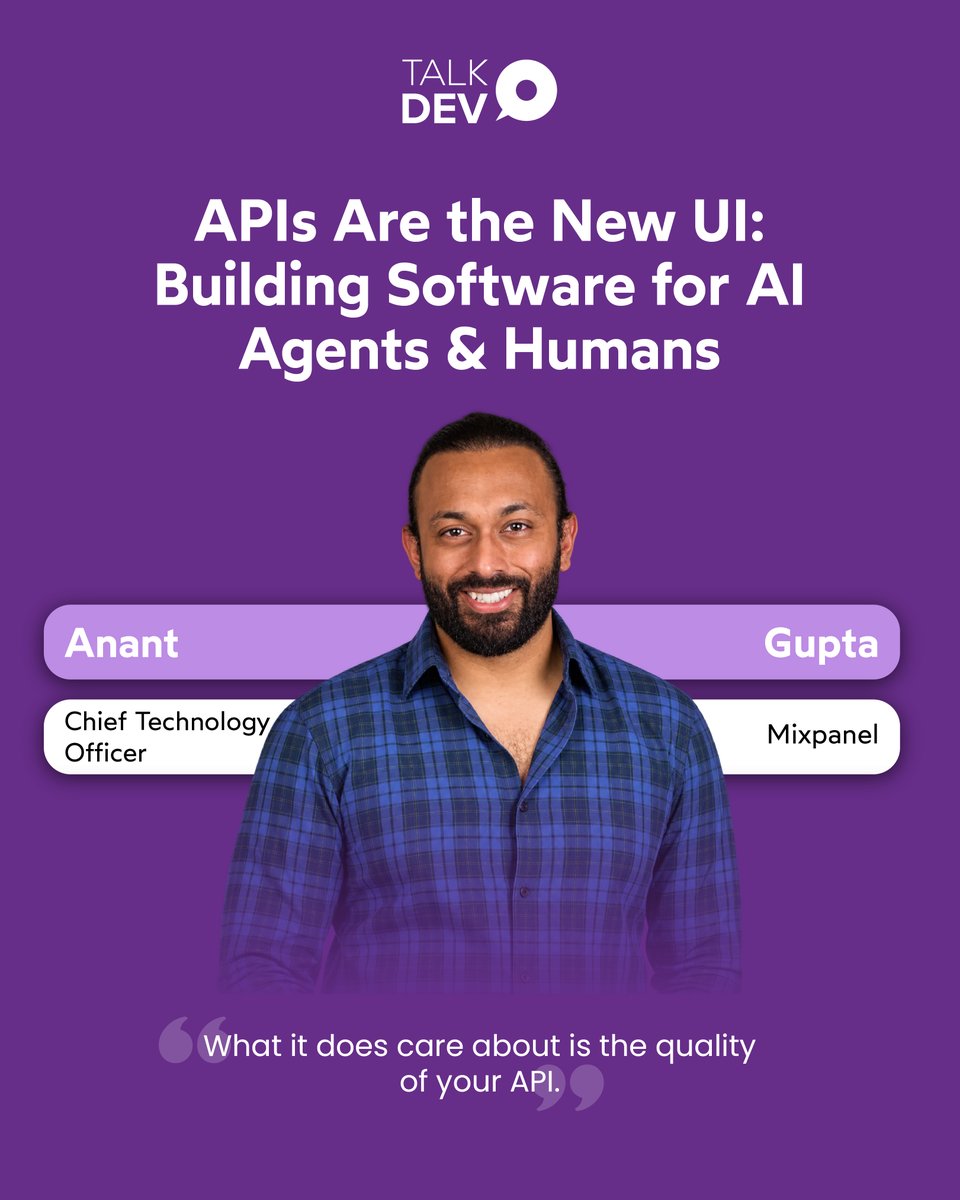 talkdevnow's tweet photo. AI agents don’t care how good your UI looks. Does your API hold up?
Anant Gupta of Mixpanel explains why software is shifting to API-first development and why reliable APIs, clear docs and observability matter as AI agents become core users.
Read: https://t.co/cbAxFzH48x
#TalkDev https://t.co/LgLZ5w04vQ