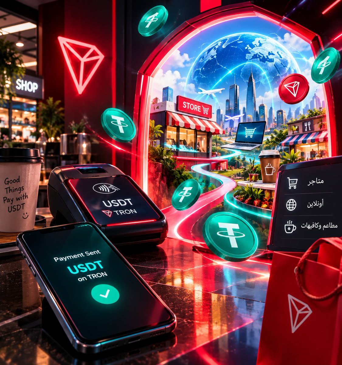 15x5l's tweet photo. 🔴USDT على TRON يدخل عالم الدفع اليومي!

مو بس تحويلات وكريبتو… USDT على شبكة TRON صار له استخدام جديد بالحياة اليومية 👀💸

من خلال WalletConnect Pay
صار بإمكان التجار ومقدمي خدمات الدفع قبول USDT على شبكة TRON سواء في المتاجر الفعلية أو أونلاين

يعني ببساطة:
🛒 تشتري من متجر
🌐 تدفع أونلاين
💵 وتستخدم USDT على TRON كوسيلة دفع

الفكرة هنا إن استخدام TRON ما يوقف عند التحويلات
بل يتوسع للمكان اللي الناس تستخدم فيه فلوسها يوميًا. 🔥

#TGF
#TRONGlobalFriends
#TRON #USDT #TRX #Crypto