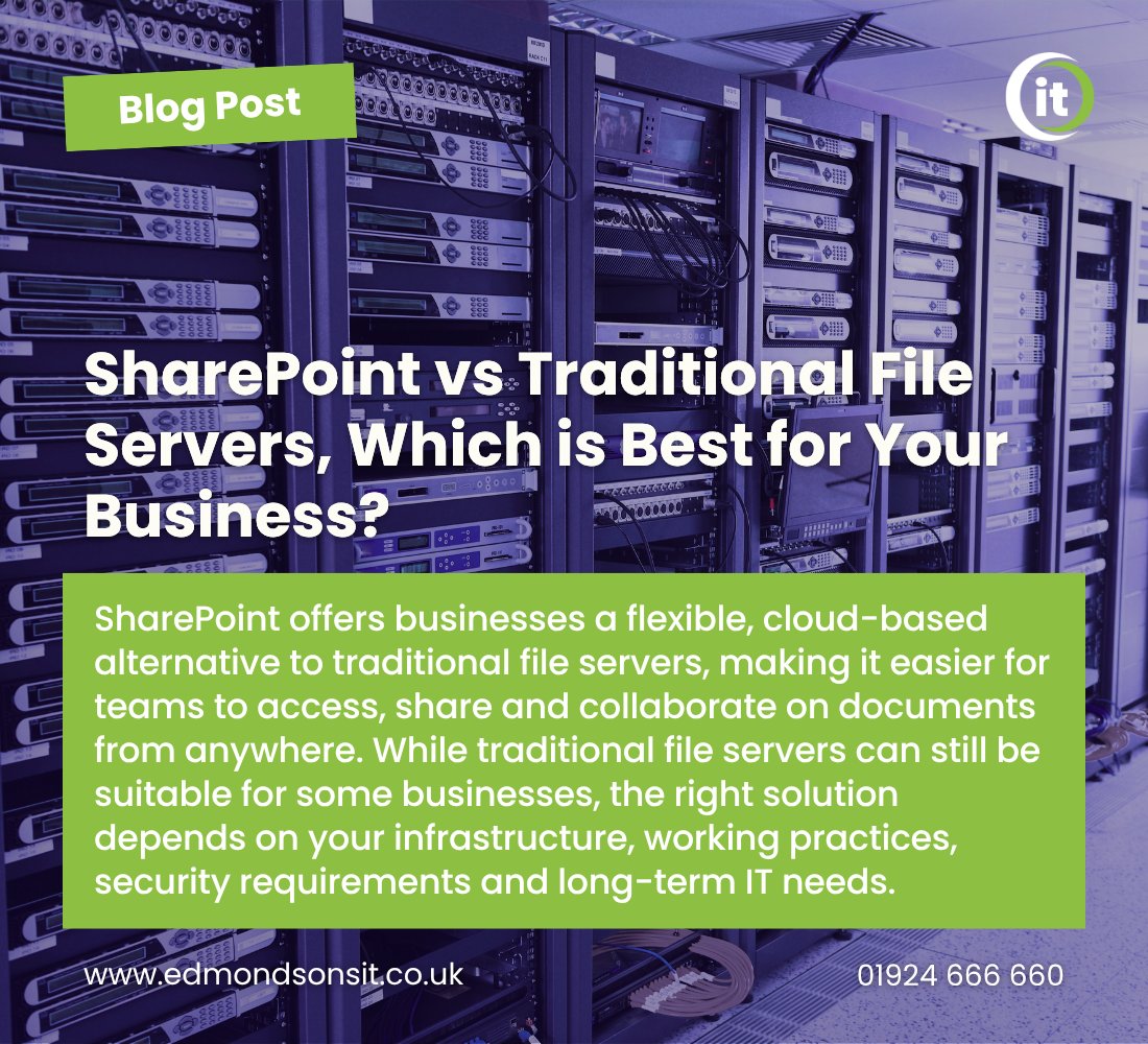 EdmondsonsIT's tweet photo. SharePoint vs Traditional File Servers, Which Is Best for Your Business?💻

You can read the full blog post to find out more: https://t.co/EVh5iphJk4

#EdmondsonsIT #SharePoint #Microsoft365 #FileServers #CloudStorage #BusinessIT #ITSupport #YorkshireBusiness https://t.co/BPrsWXY1rf