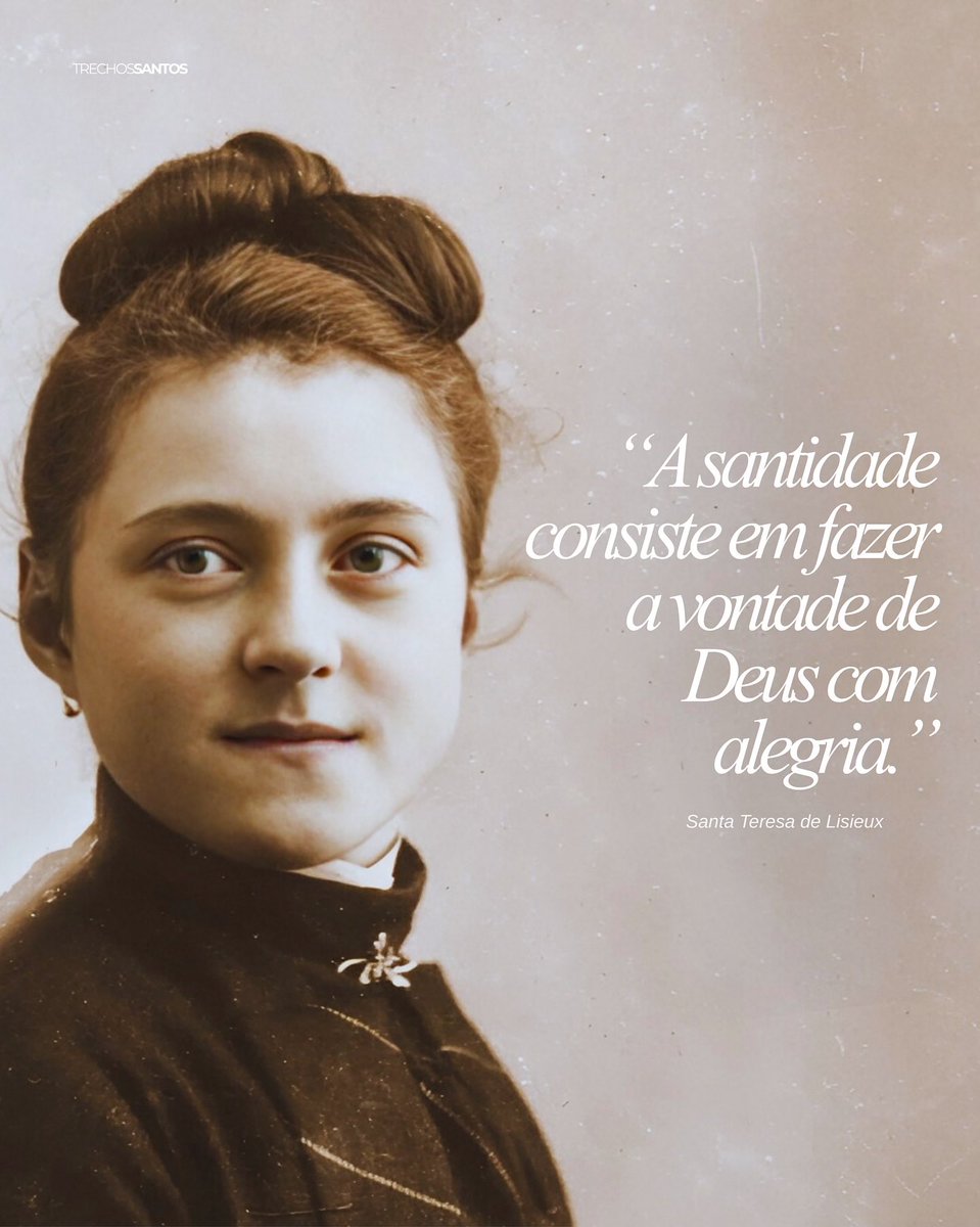 trechossantos_'s tweet photo. Santa Teresinha do Menino Jesus, ensina-nos a amar nas pequenas coisas, a confiar inteiramente na misericórdia de Deus e a viver com simplicidade e fé. Intercede por nós neste dia para que sigamos a ‘pequena via’ rumo ao Céu. Amém. 🙏🏼 https://t.co/sHG1J9dJAh
