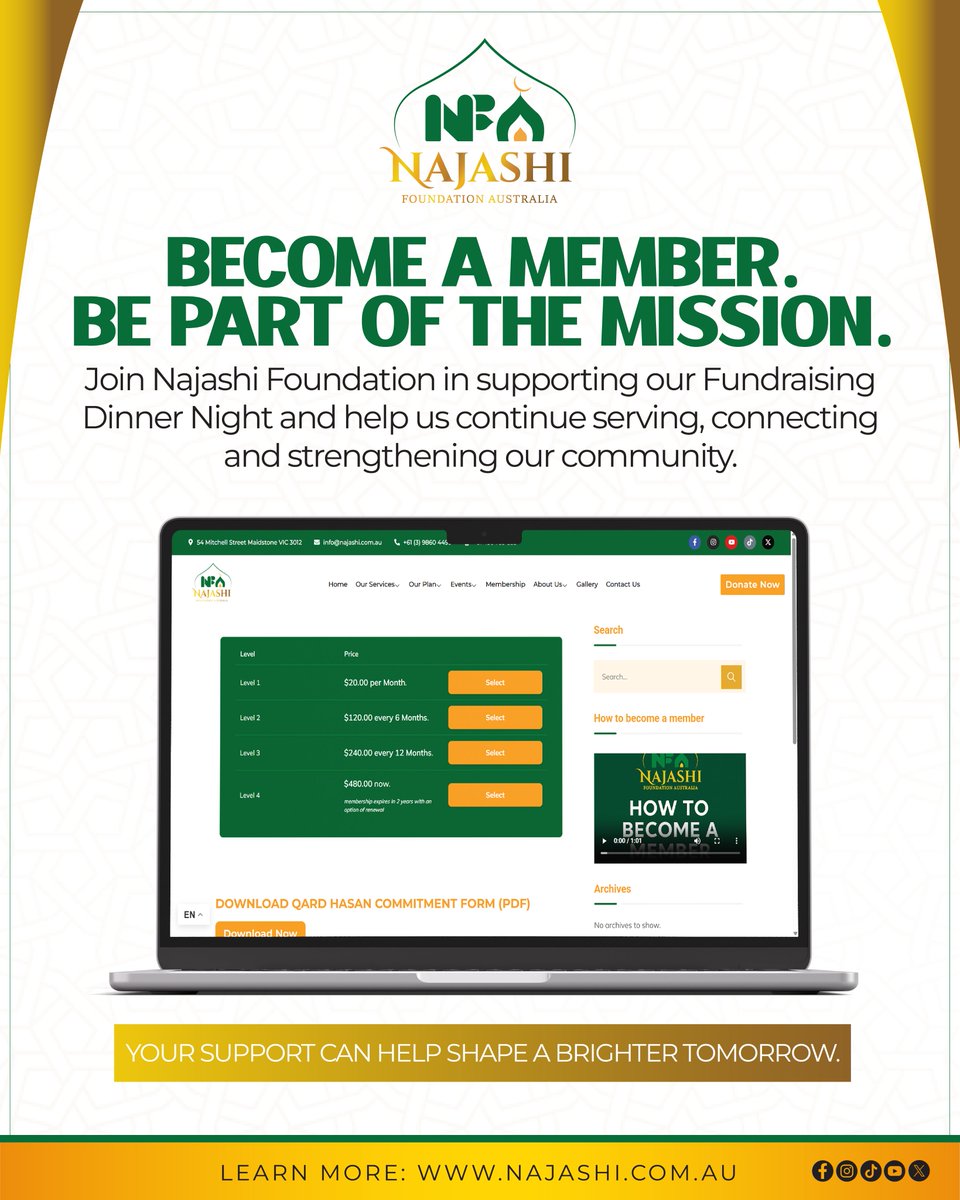 Najashiau's tweet photo. Being part of a community means helping it grow. Become a Najashi Foundation member and support our vision for a lasting Community Hub &amp; Masjid.

Become a member. Support the mission.

👉 Click the link in bio

#NajashiFoundation #BecomeAMember #SupportTheMission https://t.co/tlUr3LaRmg