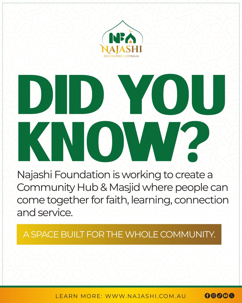 Najashiau's tweet photo. A community needs more than a place to gather—it needs a space to grow, learn, connect, and support one another.

Najashi Foundation is building a vision for a Community Hub &amp; Masjid for the whole community.

👉 Click the link in bio

#NajashiFoundation #CommunityHub #Masjid https://t.co/TTCnQJzqtf