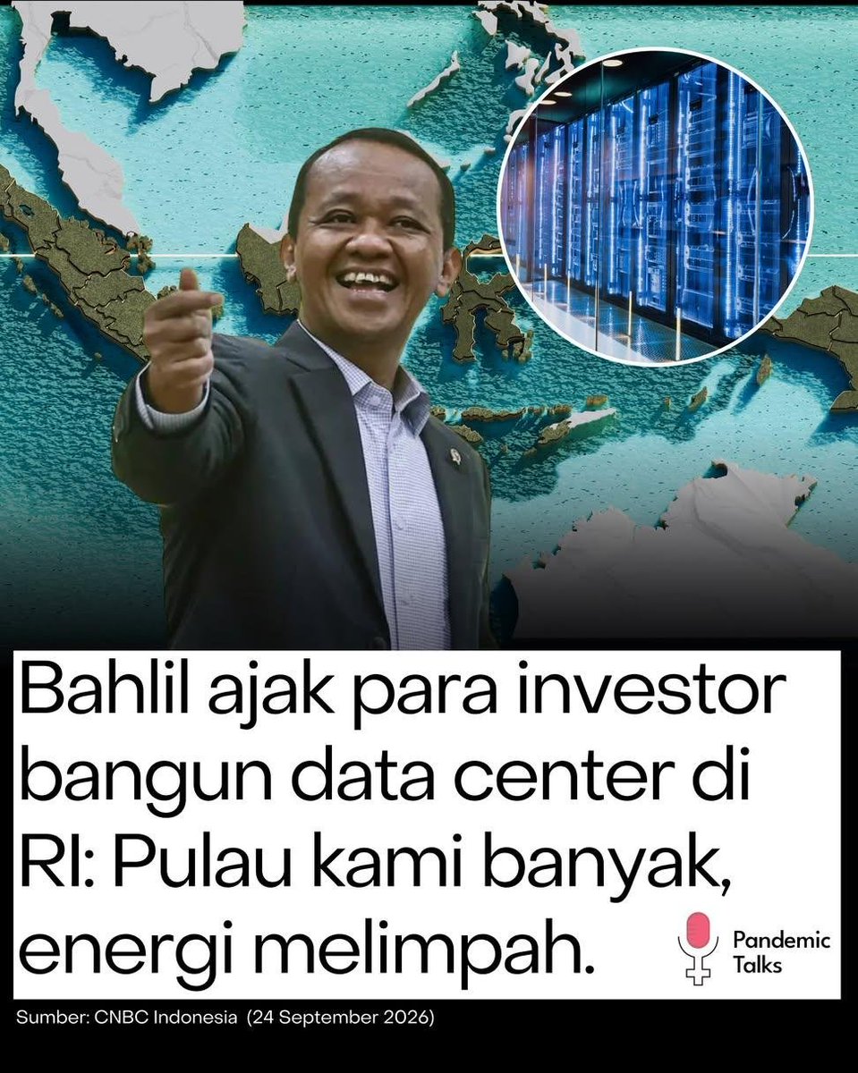ejaaipongg's tweet photo. Bahlilll Bahlilll
Negara lain nolak bikin Data Center, eh Indonesia malah welcome

Alasan utamanya sama di mana-mana: listrik, air, dan lahan. 

Satu data center AI bisa nyedot listrik setara 100rb rumah dan jutaan galon air per hari buat pendingin, bikin tagihan warga naik dan bersaing sama pertanian. 

Makanya New York kasih moratorium 1 tahun untuk data center 50MW+, Monterey Park, California malah ban permanen lewat voting, Amsterdam larang baru sampai 2030, plus Singapura, Irlandia, dan Johor Malaysia yang stop aplikasi baru karena air dan listrik jadi langka.