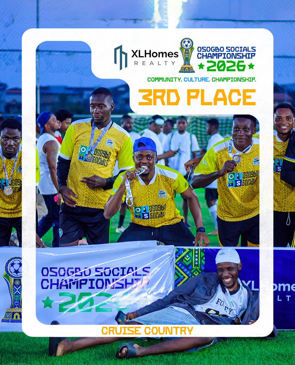 OsogboSocials25's tweet photo. THE PODIUM! 🏆🥇🥈🥉

Presenting our Medalists:

🥇 CHAMPIONS & GOLD - Hello Osogbo Community
🥈 2ND PLACE & SILVER - Timeless Crew
🥉 3RD PLACE & BRONZE - Cruise Country

Congratulations to all our winners! You all made it memorable! 🔥

#XLHomesOsogboSocialsChampionship2026 #FourSeven #ThePrintWorld #AriyaNetworks #OSC2026 #CultureCommunityCompetition