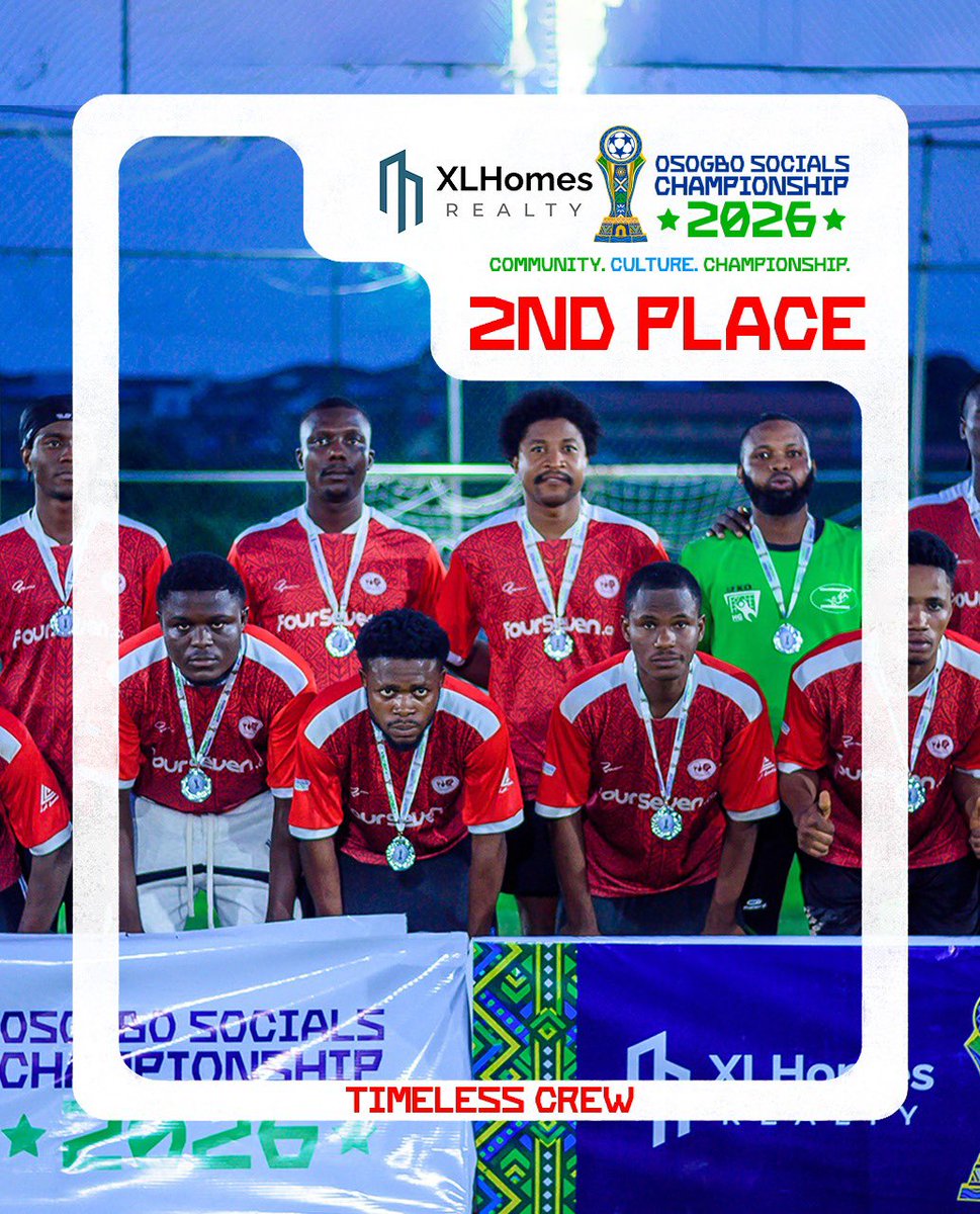 OsogboSocials25's tweet photo. THE PODIUM! 🏆🥇🥈🥉

Presenting our Medalists:

🥇 CHAMPIONS & GOLD - Hello Osogbo Community
🥈 2ND PLACE & SILVER - Timeless Crew
🥉 3RD PLACE & BRONZE - Cruise Country

Congratulations to all our winners! You all made it memorable! 🔥

#XLHomesOsogboSocialsChampionship2026 #FourSeven #ThePrintWorld #AriyaNetworks #OSC2026 #CultureCommunityCompetition