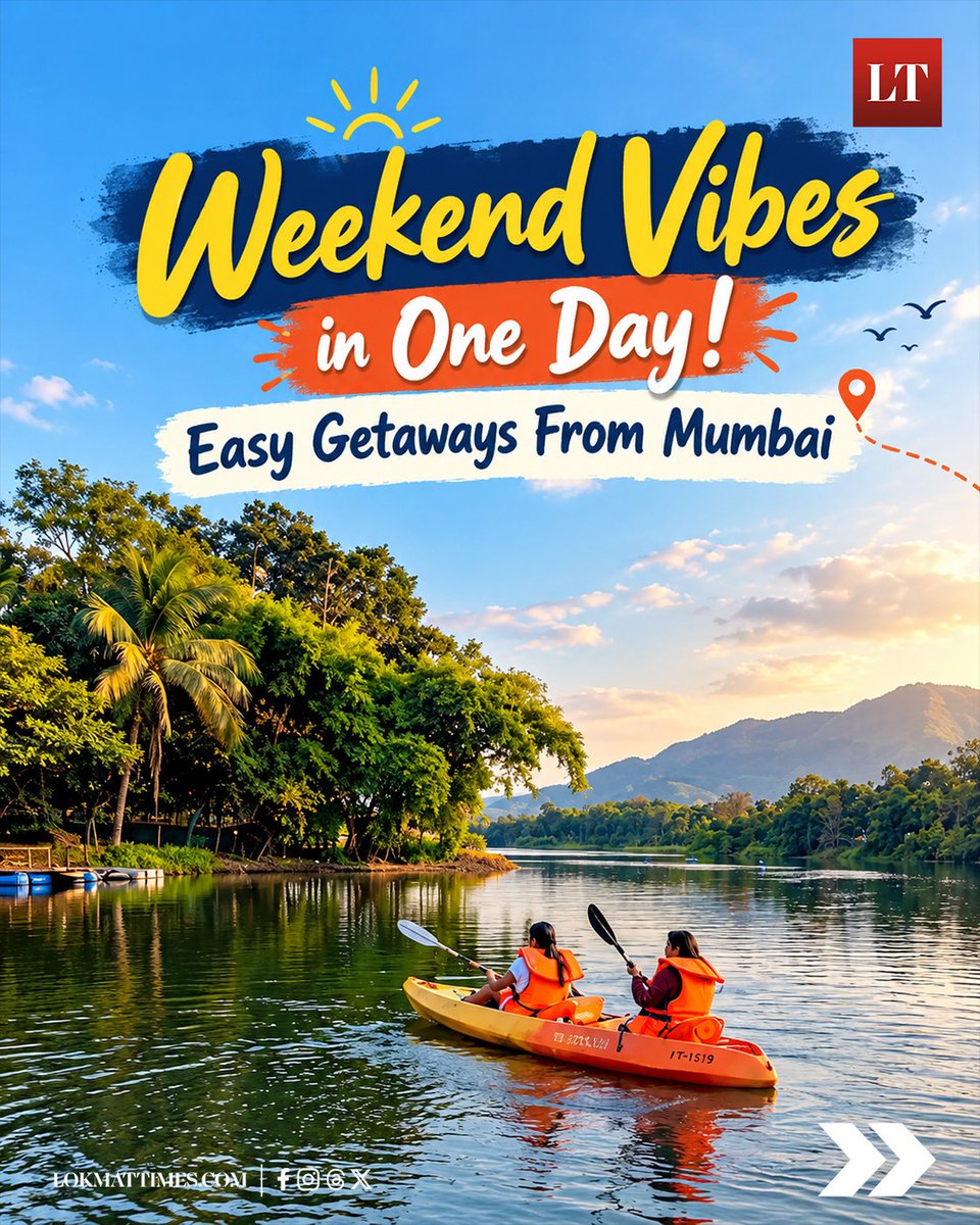 lokmattimeseng's tweet photo. Weekend plans sorted! From scenic beaches and peaceful hill escapes to forts and nature-filled spots, Mumbai has plenty of easy one-day getaways.
#Mumbai #WeekendGetaway #OneDayTrip #MumbaiTravel #lokmattimes https://t.co/jZiPMtA12h