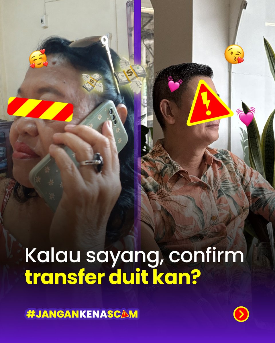 CIMBMalaysia's tweet photo. Bila “sayang” mula melibatkan duit, jangan biarkan hati buat keputusan.

Si “dia” mungkin sudah buat anda percaya, tetapi percaya seseorang tidak bermakna semua permintaannya perlu dituruti.

Berhenti seketika. Semak sebelum transfer.

#JanganKenaScam #ABM #AIBIM
#ADFIM #BNM https://t.co/39YILzyIZh