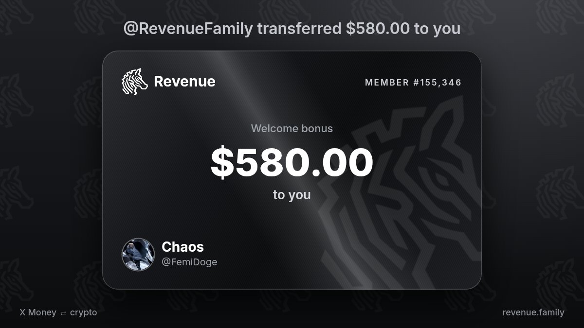 FemiDoge's tweet photo. Thank you @RevenueFamily, I received $580.00 https://t.co/a8WreqCnvU