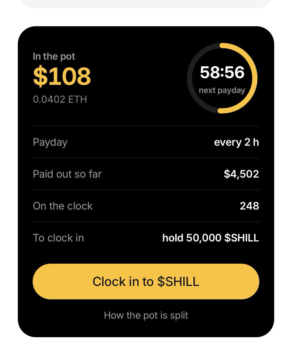 thiengugo1's tweet photo. 1 hour in… and the $SHILL pool is only at $108? 👀

Feels like the FOMO has cooled down a lot compared to previous rounds.

Still 58 minutes until payday — let’s see if the pool can pick up some momentum. 🔥

$SHILL @shillmoneyrh https://t.co/calS4yqynW