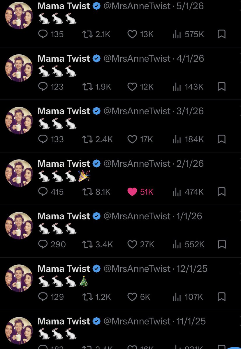 notinthesameray's tweet photo. i really appreciate anne’s dedication to these damn bunnies bc what do you mean it’s the only thing she’s been posting since 2023 https://t.co/646iB671PE