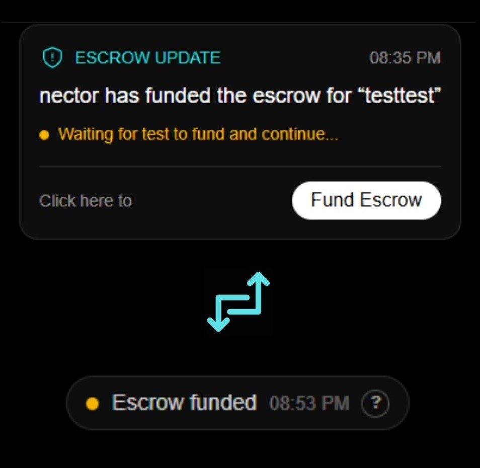 nectorchat_'s tweet photo. Nector just got more simple.

Escrow updates are now cleaner and easier to understand.

Instead of big cards, updates like “Escrow funded” now appear as simple messages.

Just hover or click the ? button to see more detail. https://t.co/BNbHRelgx5
