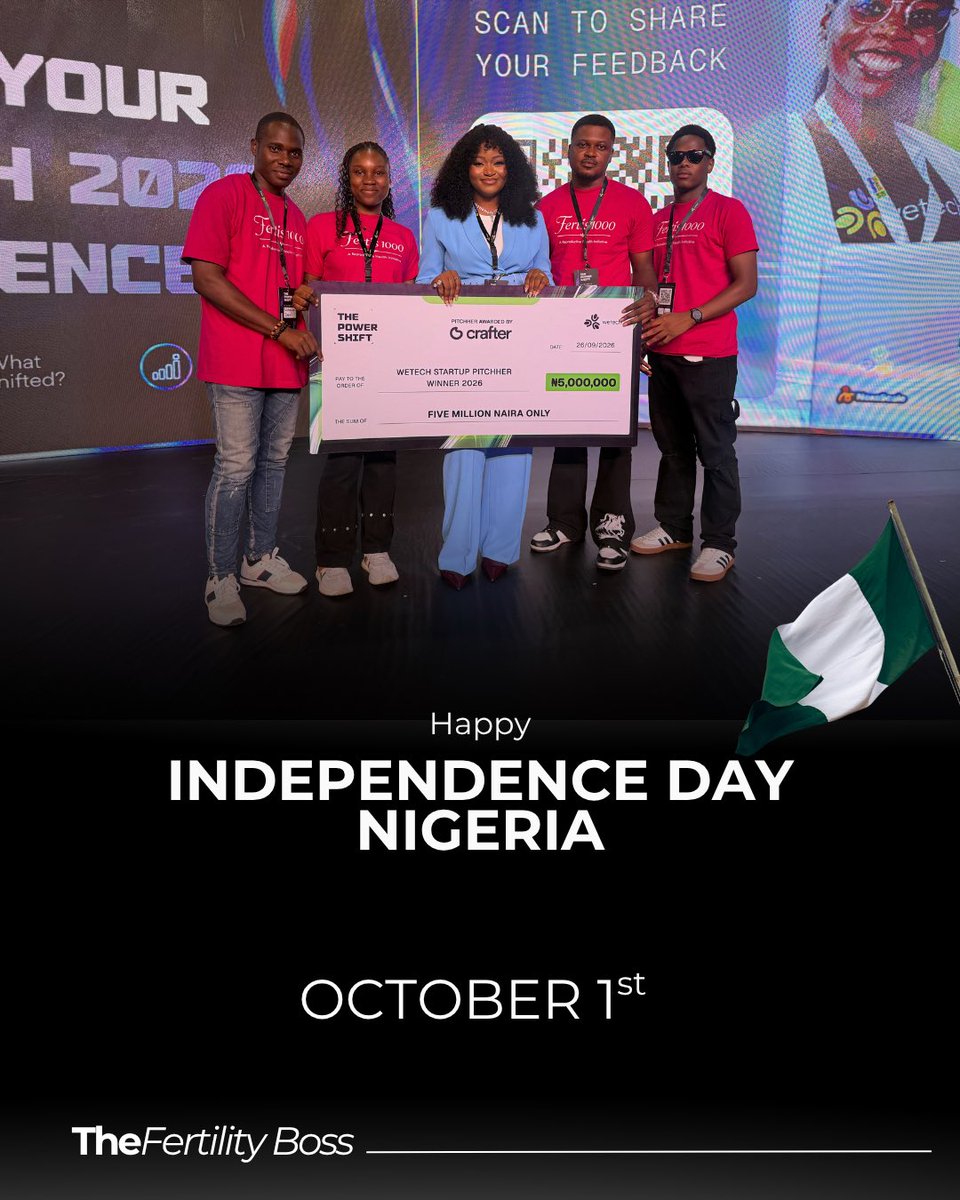 thefertilitybos's tweet photo. Happy Independence Day Nigeria

From my team and I 🇳🇬🇳🇬🇳🇬🇳🇬

#thefertilityboss #indepenceday #nigeria #october1st https://t.co/vVWx3UokGC