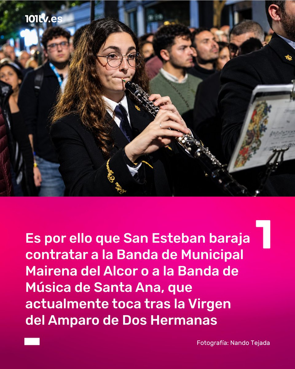 AlCielo101's tweet photo. ❤️‍🔥 La @BMLasCigarreras se desvincula de San Esteban ¿con rumbo a los Estudiantes?

💥 Al parecer, esta formación musical podría acompañar a la Virgen de la Angustia y al Nazareno de la Misericordia en 2027.

✅ La Banda de Mairena y de Santa Ana, las opciones de San Esteban. https://t.co/DC8fkY3cBu