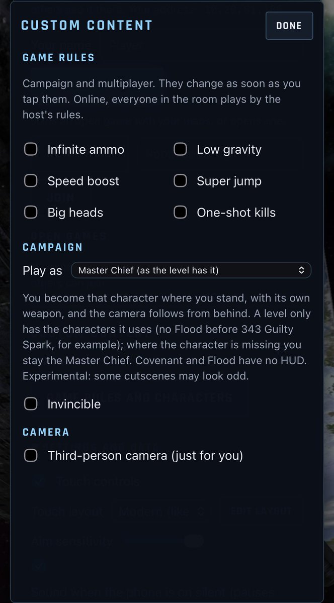 CustomRider05's tweet photo. Halo CE Mobile on iOS
Updates Updates Updates
Check out the video for a demonstration!

Now Available:
-cheats
-upscaling 
-online co op
-play as different characters
-more to come!

TRY IT NOW!
https://t.co/ylL7J7jRi3

Created by @BanTrev 

#halo #gaming #ios #apple https://t.co/nOR2zQcGJK