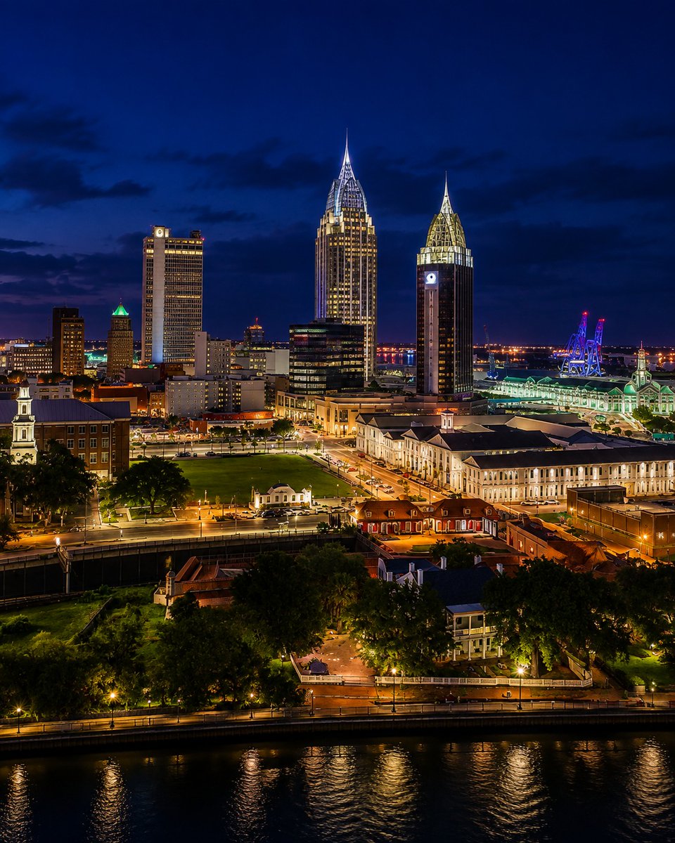 mayconpqt's tweet photo. #MobileAL #MobileAlabama #MobileNights #Alabama #CityLights #TravelUSA #ExploreAlabama #NightView #TravelInspiration #TripOn #TripOnUS #Tripononline #TriponlineUS #triponline https://t.co/ZHrbXlLf2T