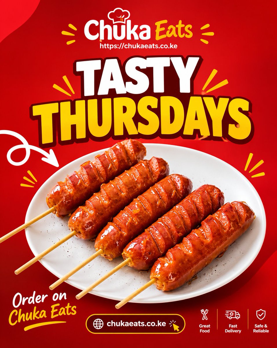 MarkOtwane's tweet photo. Tasty Thursdays just got better! ๐๐ฅ
Craving a quick, tasty bite? Get your smokies delivered straight to you.
๐ Order now: https://t.co/WhQ7j3Szvm
Order online. We deliver.
#ChukaEats #TastyThursdays #Chuka #FoodDelivery #OrderOnline https://t.co/zjOsW29y7h