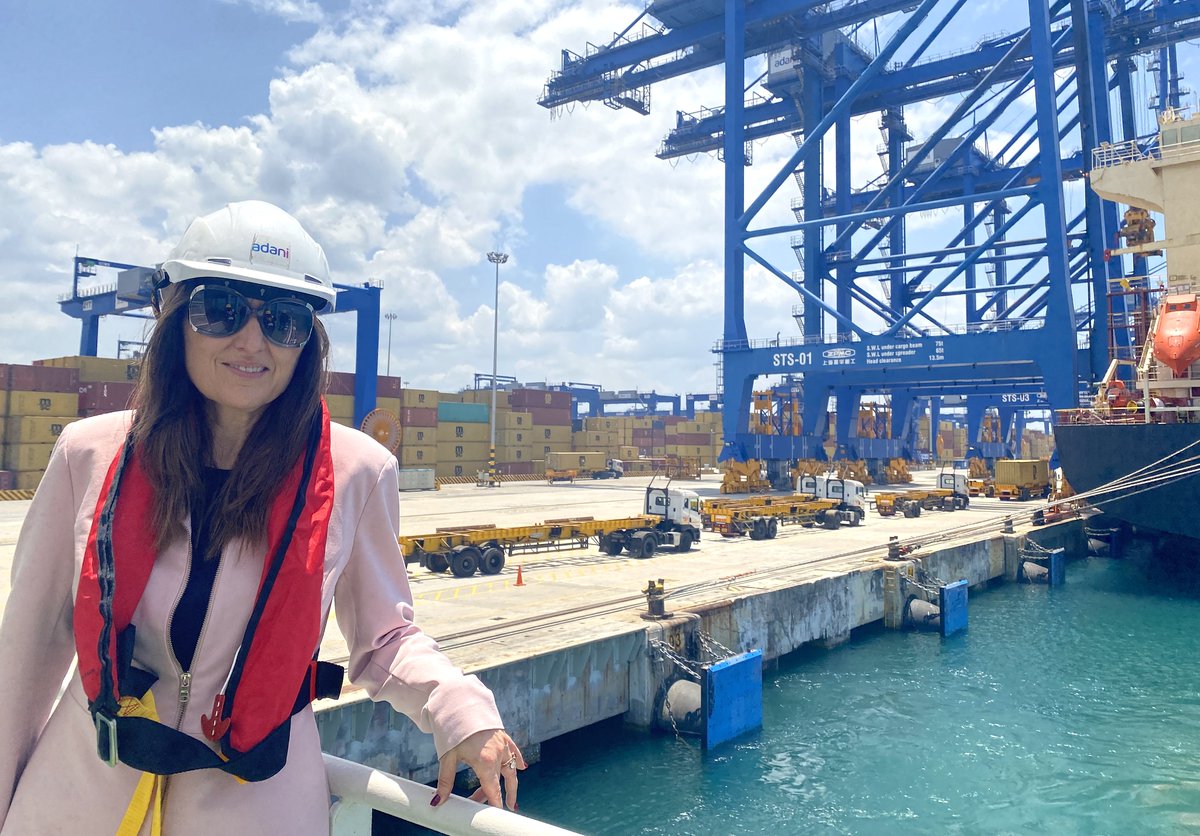 USAndChennai's tweet photo. Stronger commercial ties at key regional ports expand opportunities for U.S. businesses and support bilateral growth.

At Vizhinjam Port in Kerala, Consul General Mariana L. Neisuler explored opportunities to increase U.S. trade and strengthen supply chains by integrating critical emerging technologies into port infrastructure operations.
@PortOfVizhinjam