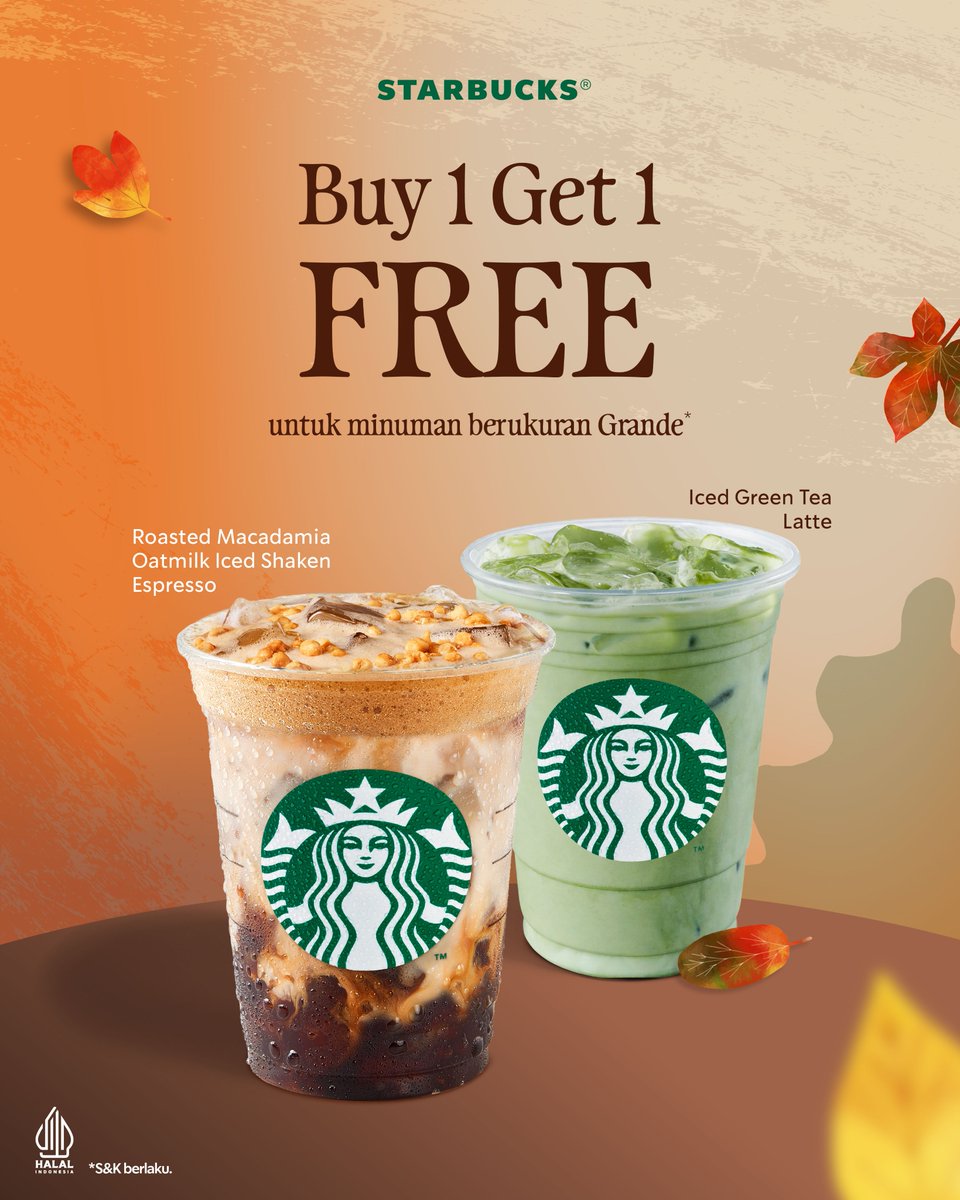 SbuxIndonesia's tweet photo. Before the weekend starts, grab your Friday pick-me-up. ☕️✨

Masih banyak deadline yang harus diselesain? Take a little break with BOGO Grande handcrafted beverage khusus Starbucks Rewards Member. Satu buat kamu, satunya lagi buat work partner kamu. 💚

Syarat & Ketentuan:
• Redeem via LINE atau klik dari IG Story
• Khusus Starbucks Rewards Member, semua metode pembayaran  
• Berlaku di seluruh stores, termasuk City, Rest Area, Airport & Dewata  
• Berlaku untuk full-price handcrafted beverages
• Add-ons dibayarkan full price  
• Tidak dapat digabungkan dengan promo lainnya  
• Kedua minuman harus diambil bersamaan  

Absen di komen, mau order varian apa aja!🤳🏻⭐️