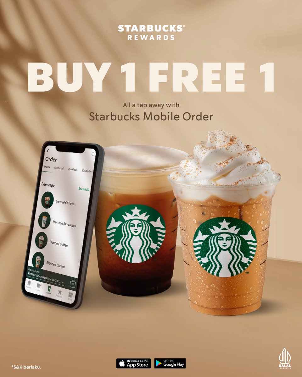 SbuxIndonesia's tweet photo. Before the weekend starts, grab your Friday pick-me-up. ☕️✨

Masih banyak deadline yang harus diselesain? Take a little break with BOGO Grande handcrafted beverage khusus Starbucks Rewards Member. Satu buat kamu, satunya lagi buat work partner kamu. 💚

Syarat & Ketentuan:
• Redeem via LINE atau klik dari IG Story
• Khusus Starbucks Rewards Member, semua metode pembayaran  
• Berlaku di seluruh stores, termasuk City, Rest Area, Airport & Dewata  
• Berlaku untuk full-price handcrafted beverages
• Add-ons dibayarkan full price  
• Tidak dapat digabungkan dengan promo lainnya  
• Kedua minuman harus diambil bersamaan  

Absen di komen, mau order varian apa aja!🤳🏻⭐️