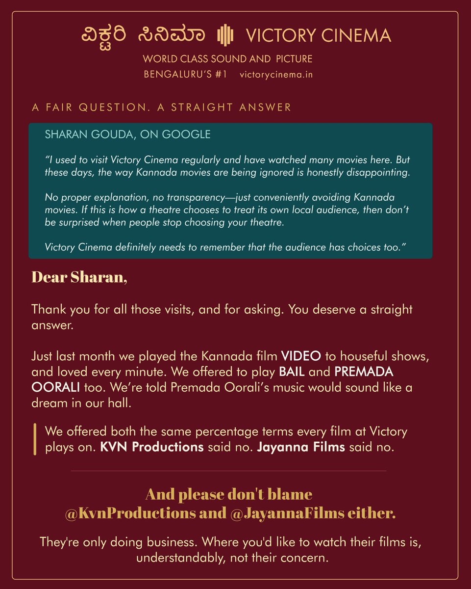 Victory_Cinema's tweet photo. #VictoryCinema #Movies #Bengaluru https://t.co/zPwTBM3j2O