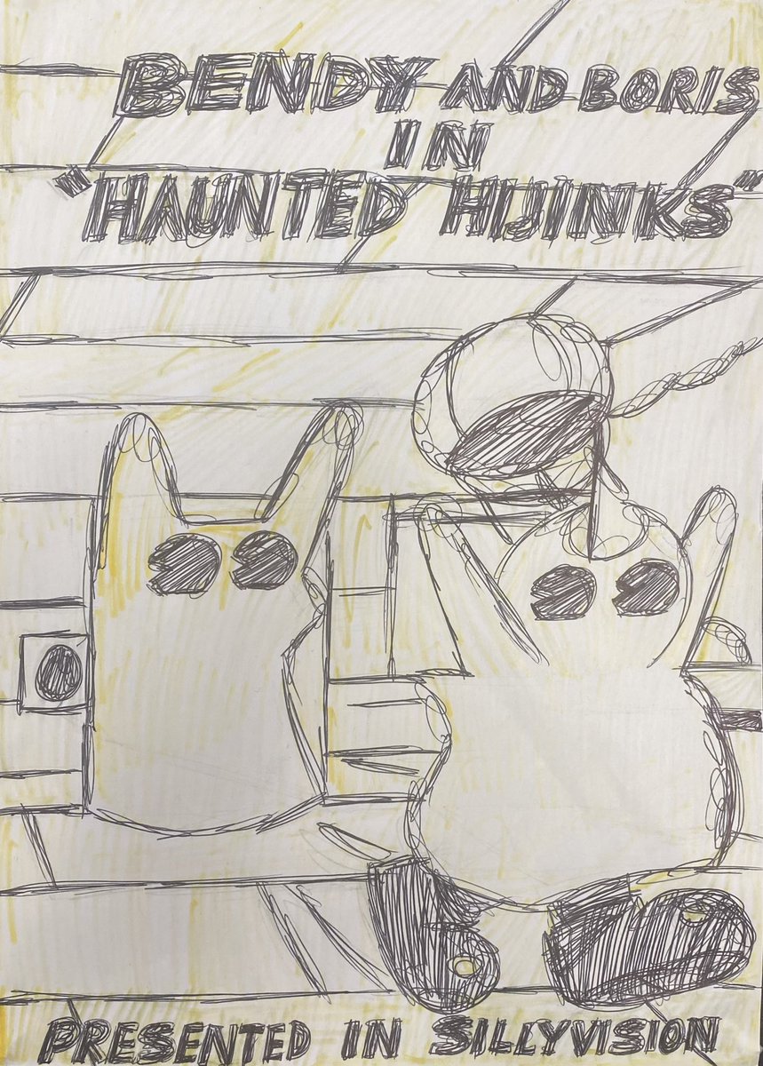 Liamsexton131's tweet photo. It is spooky month, my dudes 🎃
#bendyandtheinkmachine #bendyandthedarkrevival #bendylonewolf #bendythecage #bendysecretsofthemachine #bendyandtheinkfactory #bendymovie #bendythedancingdemon #boristhewolf #drawing https://t.co/Ar1mB6myIG