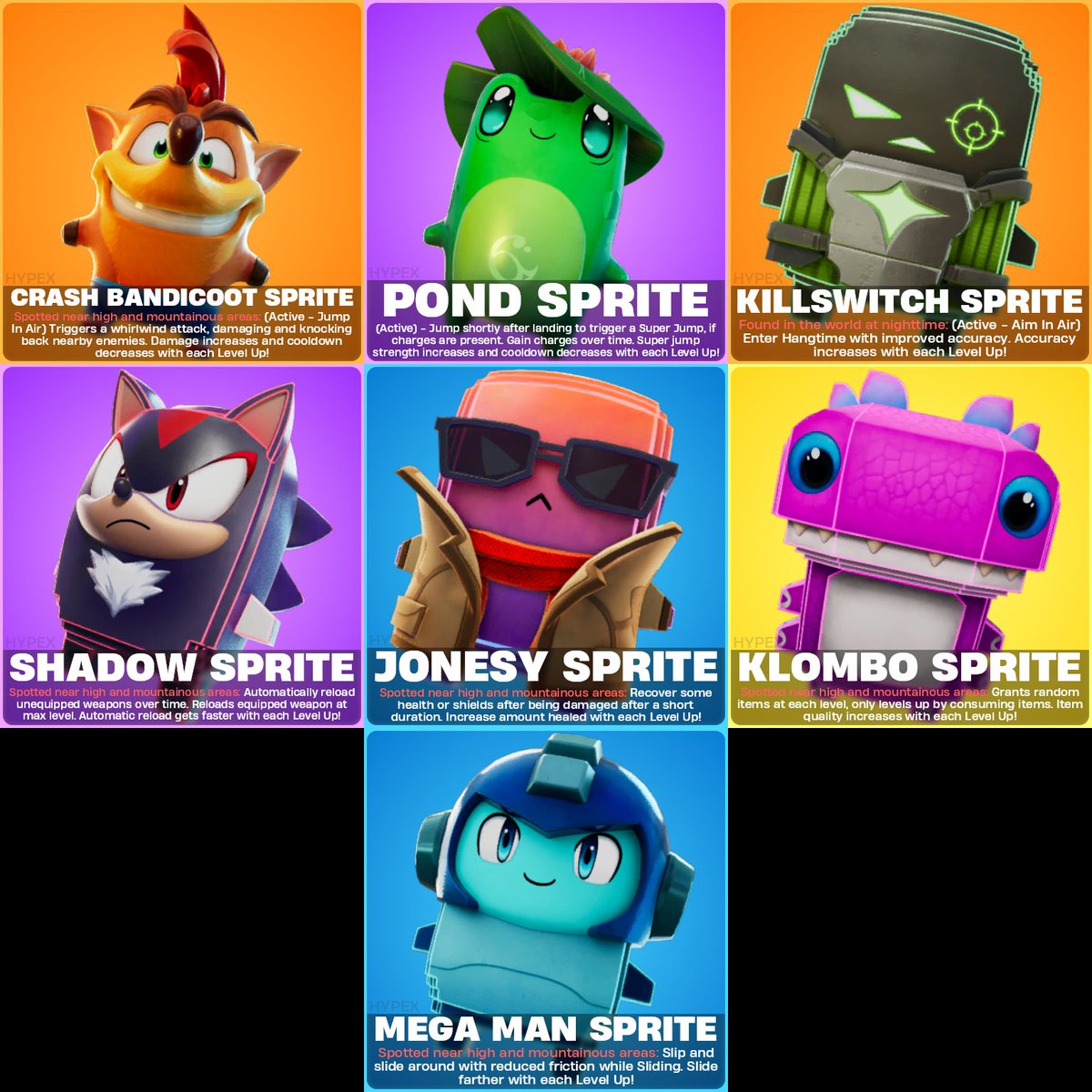Fortnite Sprites Update: Buffs and Mega Man Nerf