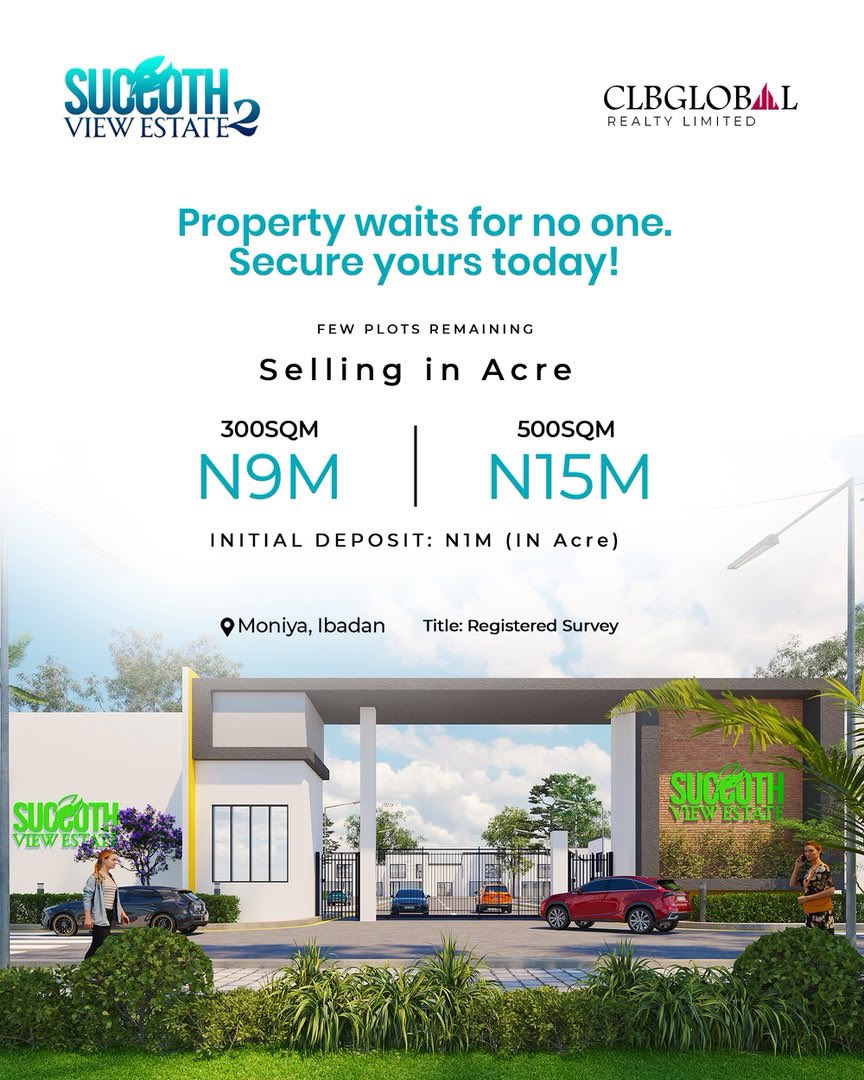 King_E_Philips's tweet photo. Succoth view Estate - Moniya, Ibadan. 

Plots Selling at:
300 sqm- NGN 1.5 M
500 sqm- NGN 2.5 M

Acres selling at: 
300 sqm- NGN 9 M
500 sqm- NGN 15 M

Feel free to contact me for more information. https://t.co/njRGxuwcpC