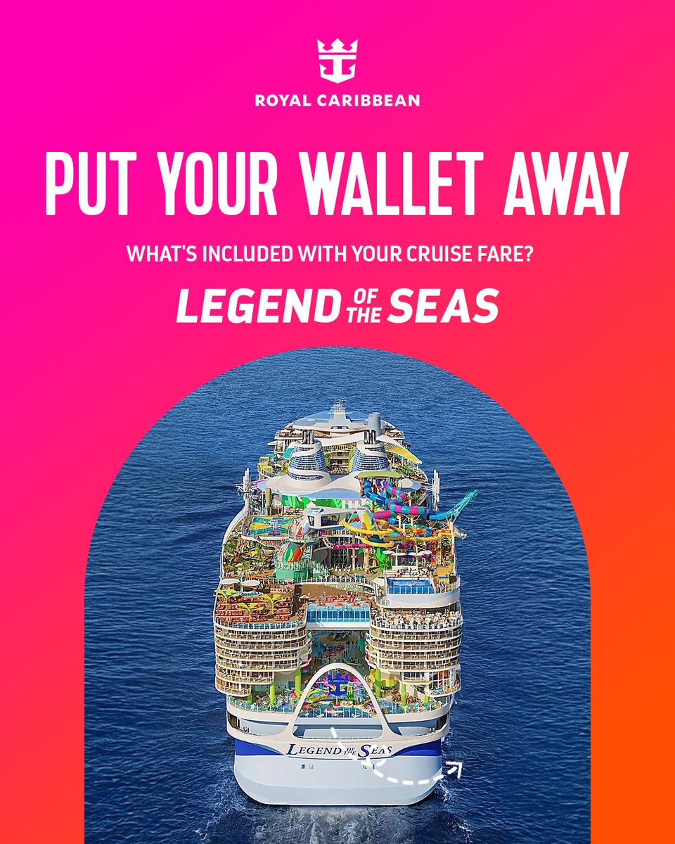 RoyalCaribME's tweet photo. Put your wallet away. Here's everything already included on Legend of the Seas.
It's Big Time.
https://t.co/HRF8Vkwhhl
#RoyalCaribbeanArabia #LegendOfTheSeas #ItsBigTime #CruiseIncluded https://t.co/zmW4L8NjeR