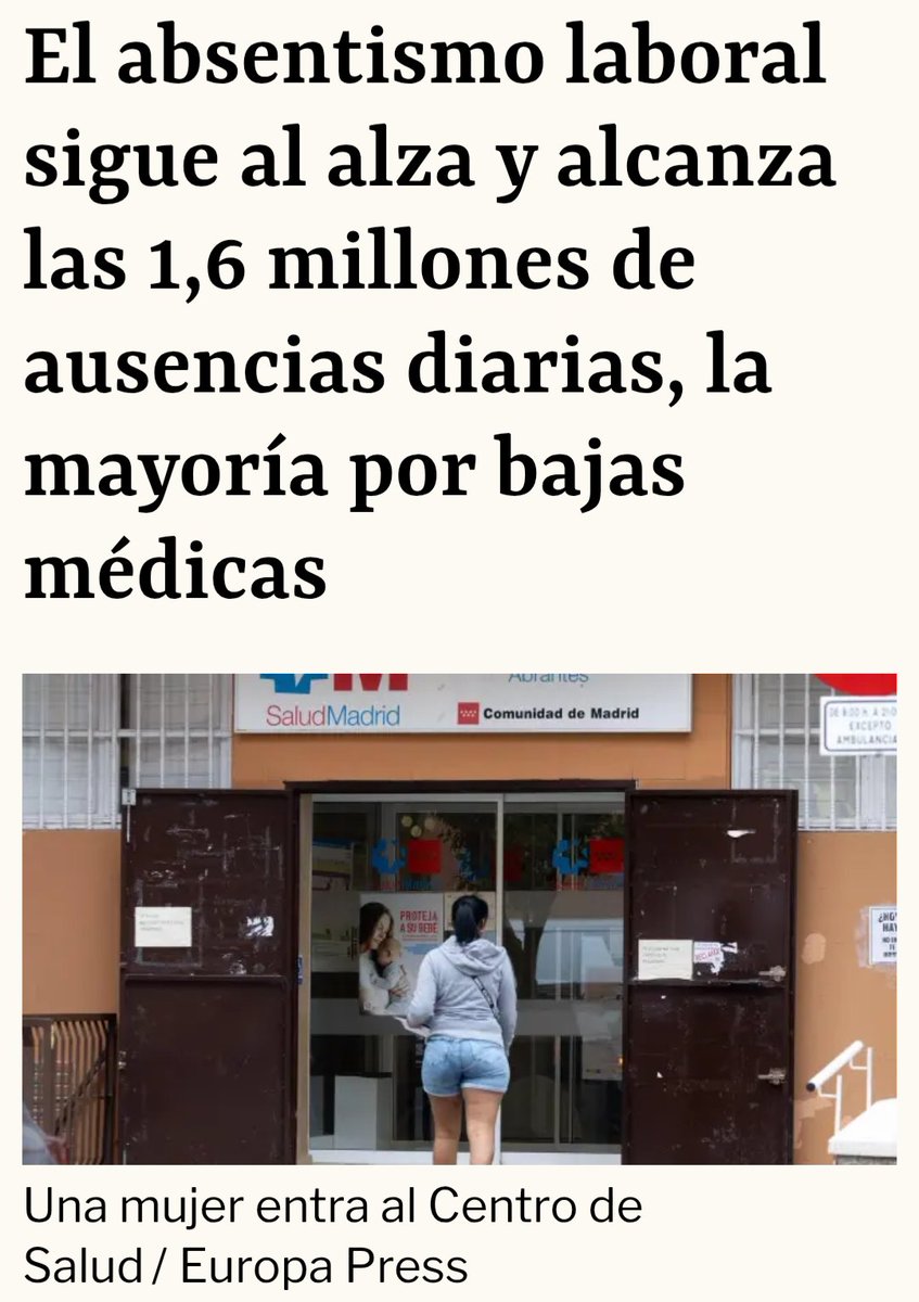 Ramn05497657's tweet photo. Estar de baja laboral no es absentismo.
Absentismo es irse de fiesta cuando se debería estar trabajando...😡👇 https://t.co/0DHiMhUZcL
