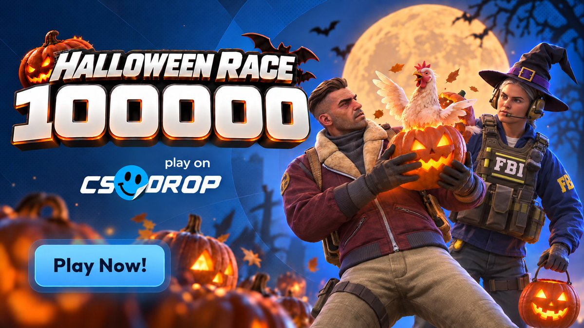 csdropcom's tweet photo. 🎃 HALLOWEEN RACE IS HERE ON CSDROP!

100,000 Coins up for grabs throughout October! 🔥

🏆 25,000 Coins EVERY WEEK!

🎁 $100 GIVEAWAY: Follow + RT + Tag 2 friends!