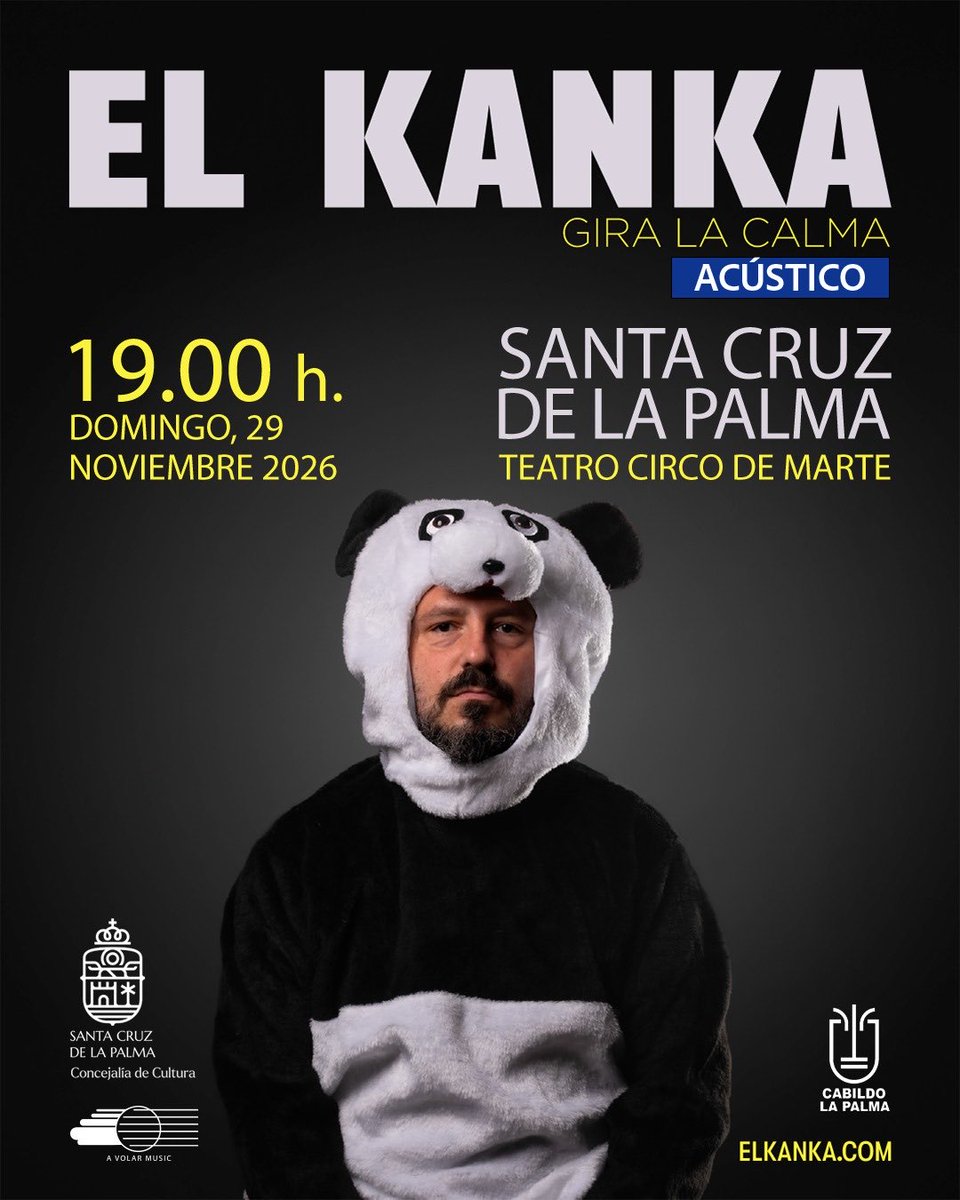 El_Kanka's tweet photo. La Palma!! Nos vemos en acústico ❤️ entradas aquí: 

https://t.co/BJ9wGE4CxJ

#giralacalma https://t.co/qcY2KjcW0S