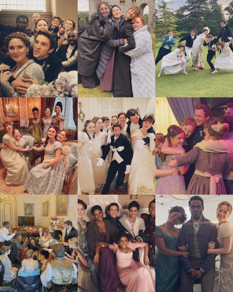 _gracieling's tweet photo. when the Bridgerton cast is more of a warm and united family than the actual Bridgertons themselves as the seasons go by YOU KNOW something went very wrong https://t.co/kPSLLfJKwW