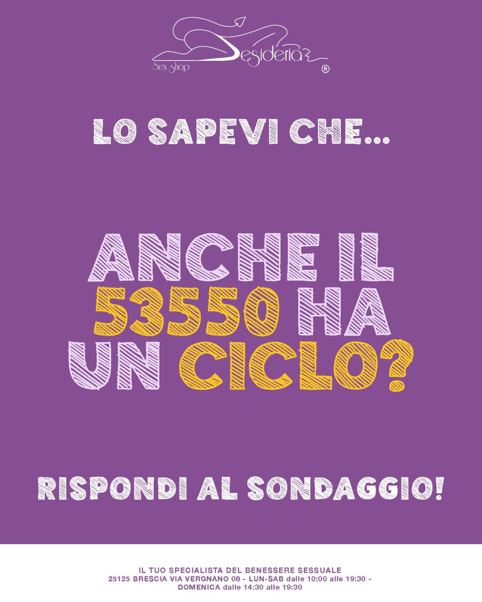 Desideriasex's tweet photo. Rispondi al sondaggio in forma anonima sul nostro canale Telegram
https://t.co/JylUE6YdOb
Sabato 03-10-2026 alle ore 18:00 in anteprima sul canale troverai la risposta!
#desideriasexshop #sexyshop #brescia #bresciaeprovincia #orariocontinuato #curiosità #telegram #rubrica https://t.co/ZcL1q7dJvt