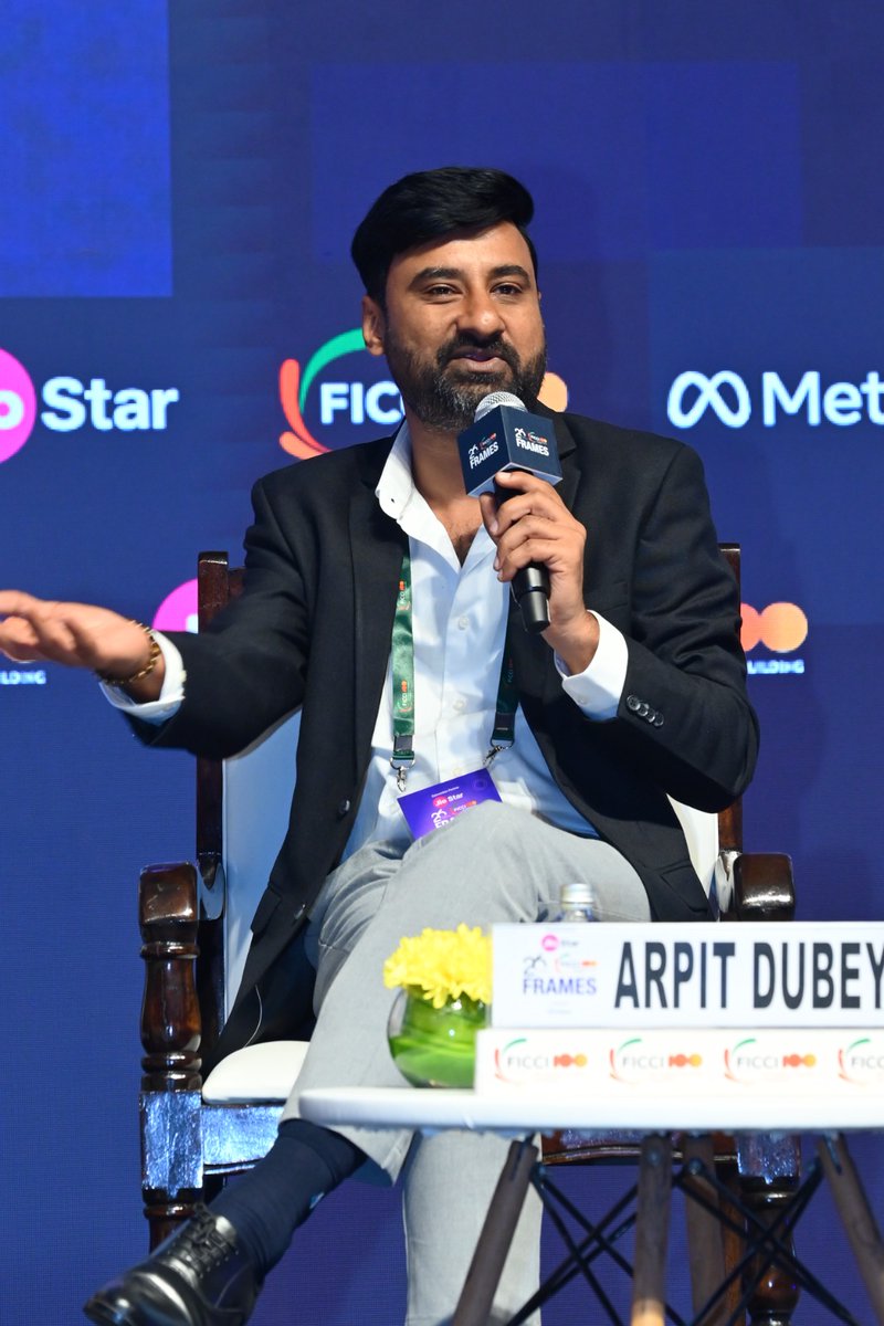 FICCIFRAMES's tweet photo. Madhya Pradesh’s Next Creative Frontier: From Production to Pixels

Mr. Arpit Dubey, Co-Chairman, MP AVGC-XR Association; Co-Founder & CEO, Kayra Animation Pvt. Ltd., highlighted Madhya Pradesh’s 360-degree AVGC-XR policy and its ambition to build a stronger IP-driven creative ecosystem spanning animation, VFX, gaming, comics and XR.

“The AVGC policy is a 360-degree policy covering animation, visual effects, gaming, comics and extended reality. Our agenda is to move from a service-oriented state to an IP-oriented state.”

#FICCIFRAMES2026 #IndiasMediaMoment #MediaAndEntertainment #InfiniteContent