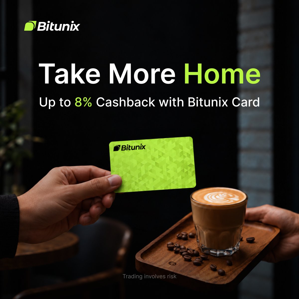 BitunixOfficial's tweet photo. A little more back from the things you enjoy.

Get up to 8% cashback with Bitunix Card and make everyday spending feel more Ultra.

👉 Get your Bitunix Card today and refer a friend to receive 10 USDT, while they get 5 USDT too: https://t.co/EE3XRxANoM https://t.co/mUIDdZvVmD