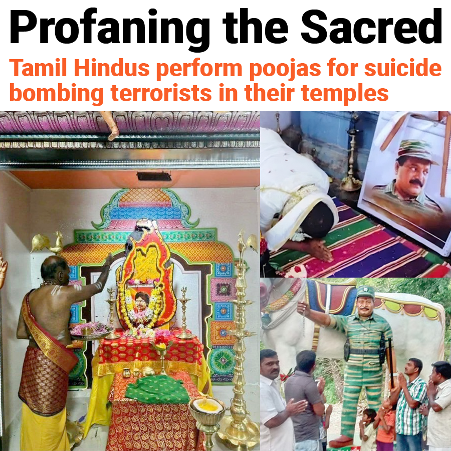 SriLankanEye's tweet photo. 🇱🇰 But yeah... it's Muslims who are the extremists, right? 🤡
The genocidal freak show that is Tamil Hinduism gets a free pass.
How fucked up do you have to be to worship suicide bombers, ethnic cleansers and genocidaires?
Vile.
#SLnews #Sinhala #Muslim #Tamil #Eelam https://t.co/Q516Hv3G9q