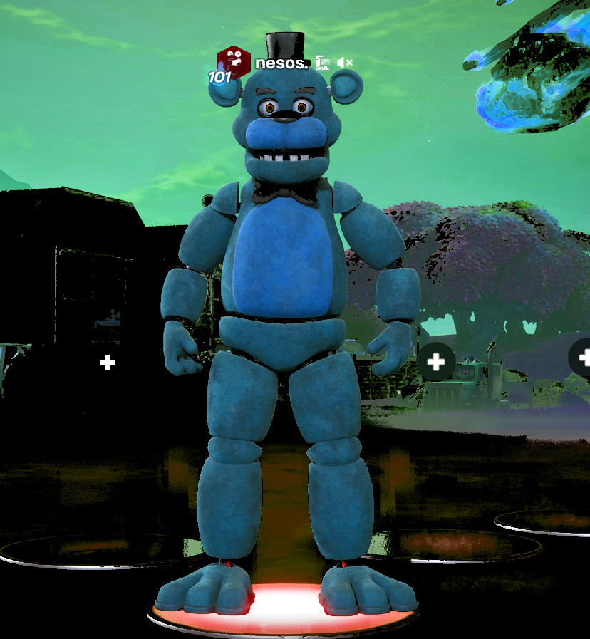 fortnitexcapcom's tweet photo. My game glitched and I got this weird edit style for Freddy https://t.co/Q6ssOM8TPl