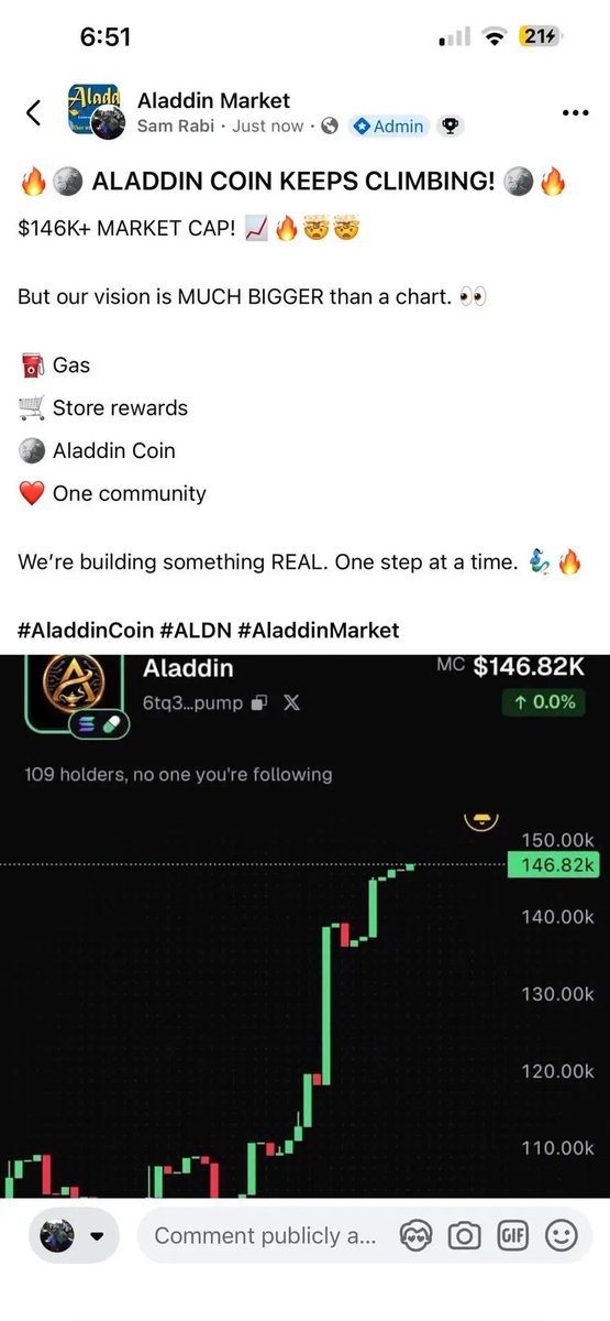 ALADDINCOI's tweet photo. $ALDN has reached $145K market cap.

We’re encouraged by the continued growth and support from the Aladdin community.

As we continue building the Aladdin Market ecosystem, we remain focused on execution and the long term vision.

Could we see $ALDN revisit and challenge its previous ATH?

Let’s keep building.

https://t.co/3Ui8HGlblj
