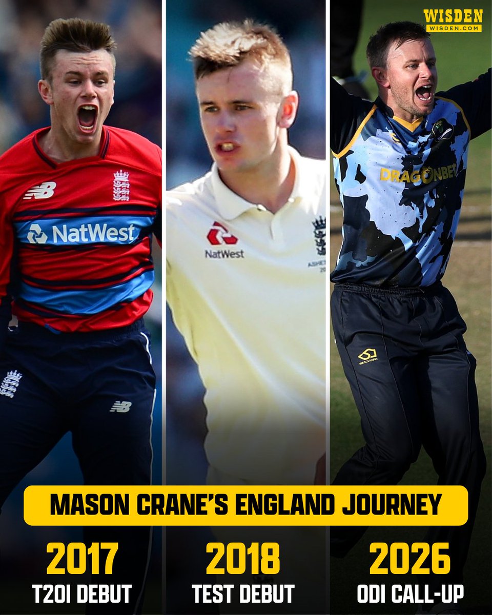 WisdenCricket's tweet photo. Mason Crane has been selected in England’s ODI squad for the tri-series against Pakistan and Sri Lanka 🏴
#Cricket #ENGvPAK https://t.co/rAgFxYMShn