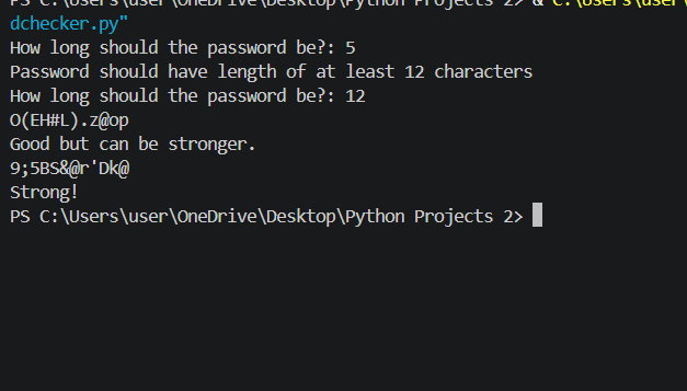 Temiloluwaco's tweet photo. Day 8 is here.
Built a password generator which asks the user for a length, checks for uppercase letters, numbers and symbols,and keeps generating until a strong password is generated.
Engage please, thank you๐.
#30DaysOfCode #Python #BuildInPublic https://t.co/lci0kl9bW8