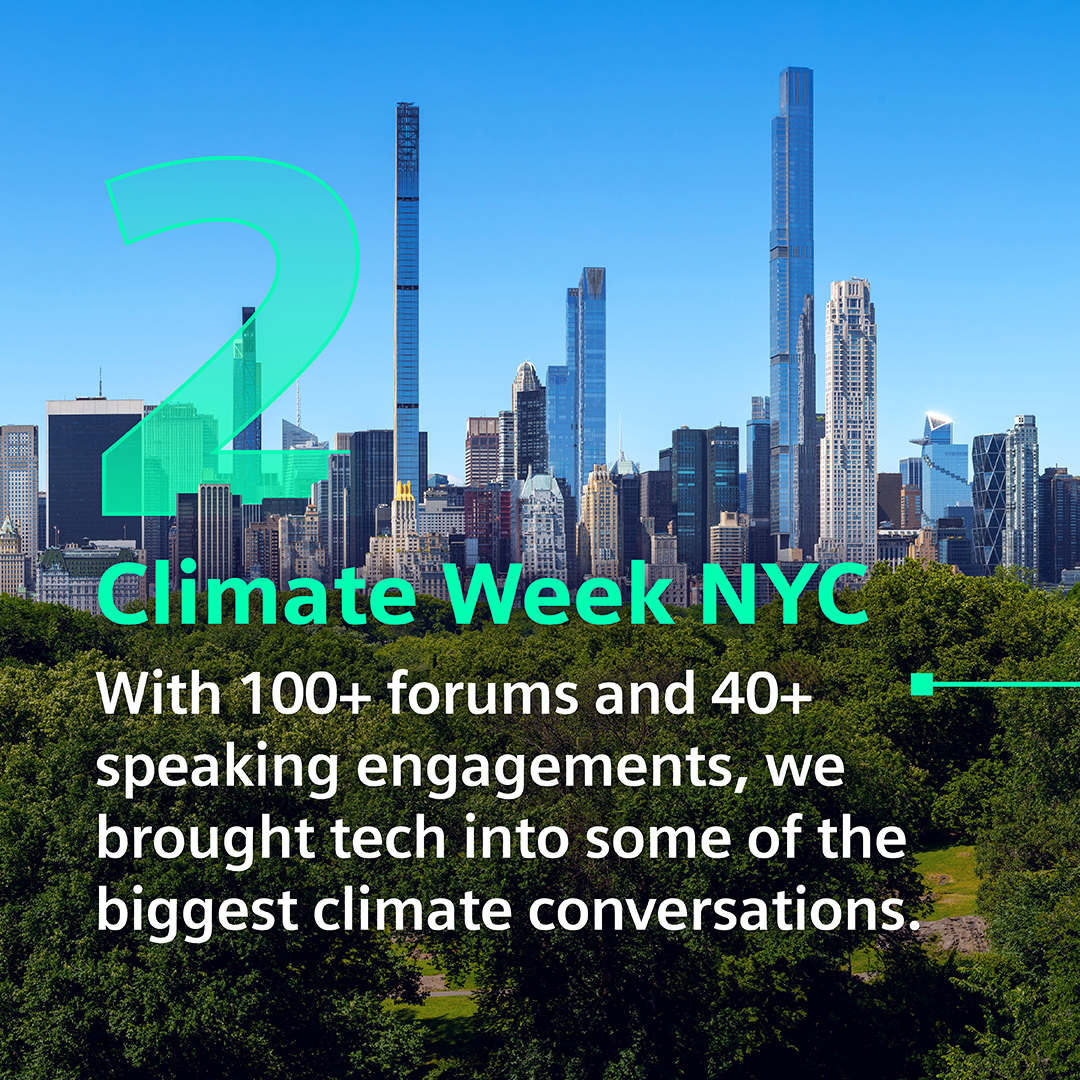 Siemens's tweet photo. Rail, climate tech and AI-powered manufacturing all had their moment this September. ð€ïžðð€
From #InnoTrans2026 to #ClimateWeekNYC and smarter quality inspection on the factory floor, here are a few of our highlights from the month. ð