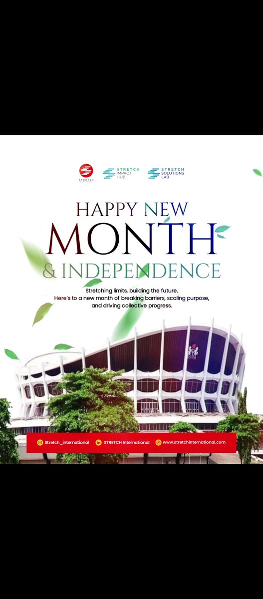 stretch_int's tweet photo. 🇳🇬 Happy New Month &amp; Happy Independence Day!
As we celebrate Nigeria’s Independence and welcome youall to a new month, STRETCH International remains committed to empowering entrepreneurs, stretching limits, and creating opportunities for meaningful impact.
Cheers to a new month https://t.co/KUjpAyJ6Dg