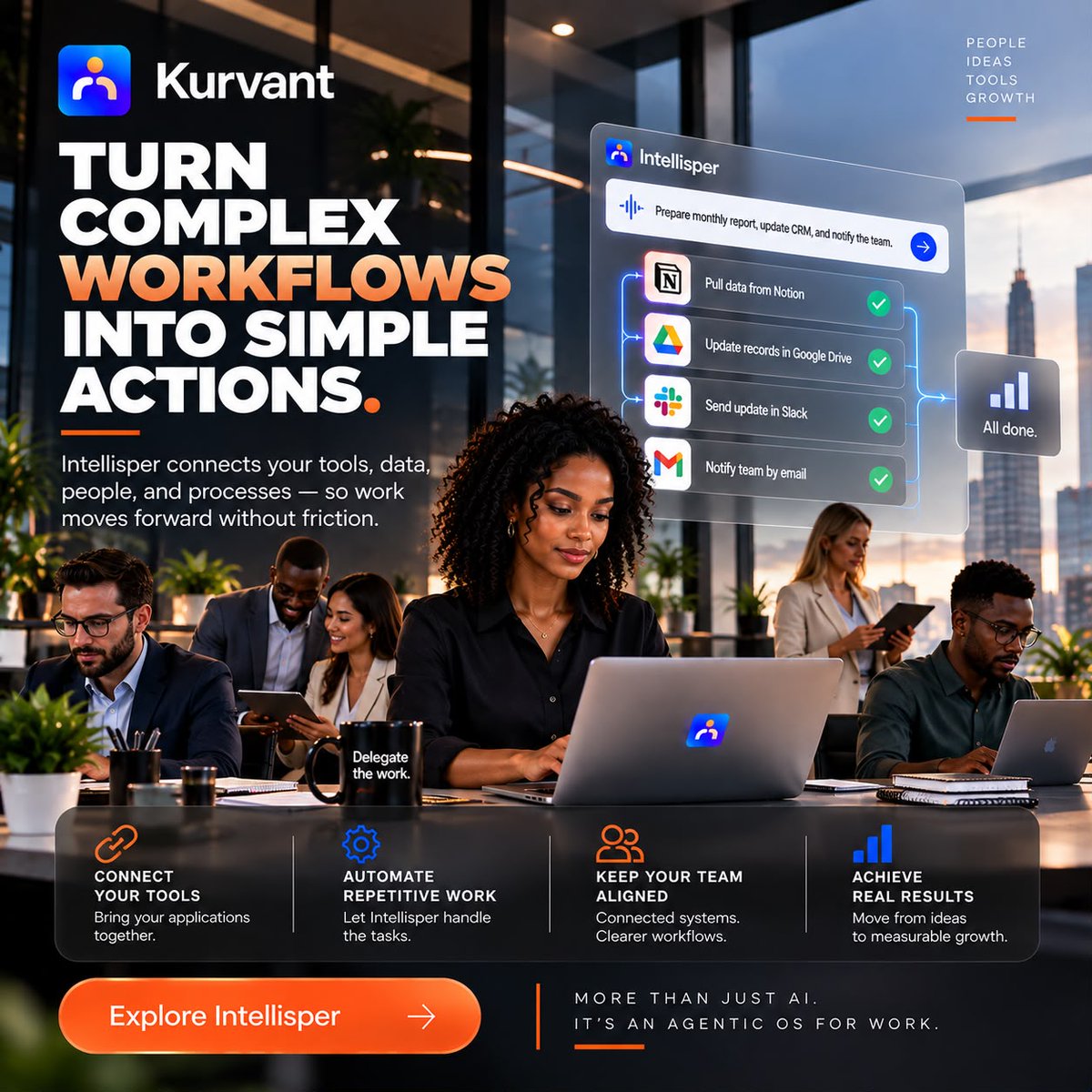 kurvantHQ's tweet photo. Automate Repetitive Work. Keep Your Team Aligned. Achieve Real Results.

#Intellisper #AgenticOS #WorkflowAutomation #BusinessAutomation #DigitalTransformation #BusinessOperations #Productivity #BusinessGrowth https://t.co/35BSJjSFo7